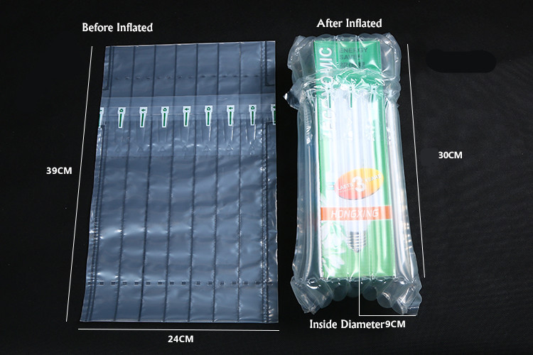 Inflatable plastic column air bag inflatable packaging for LED lamp